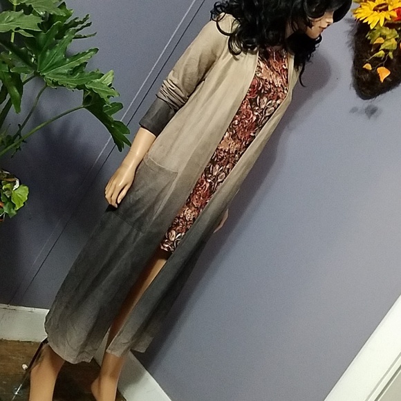 CLEARANCE Faux Suede Duster Coat - Picture 5 of 8